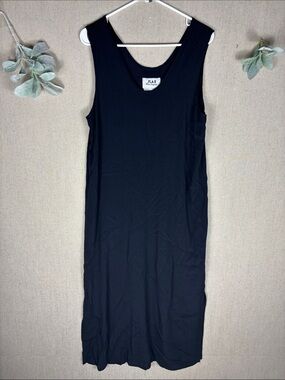Flax > Black Sleeveless Summer Midi Dress Medium